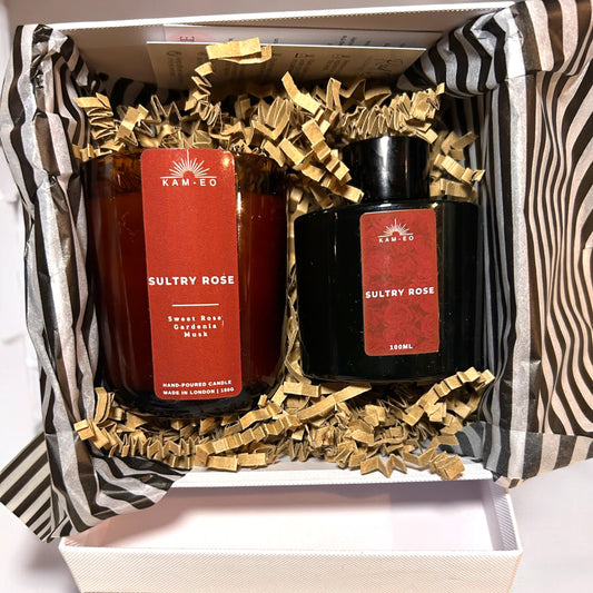 Sultry Rose Gift Set – Candle & Diffuser Duo 🌹✨ KAM-EO Home
